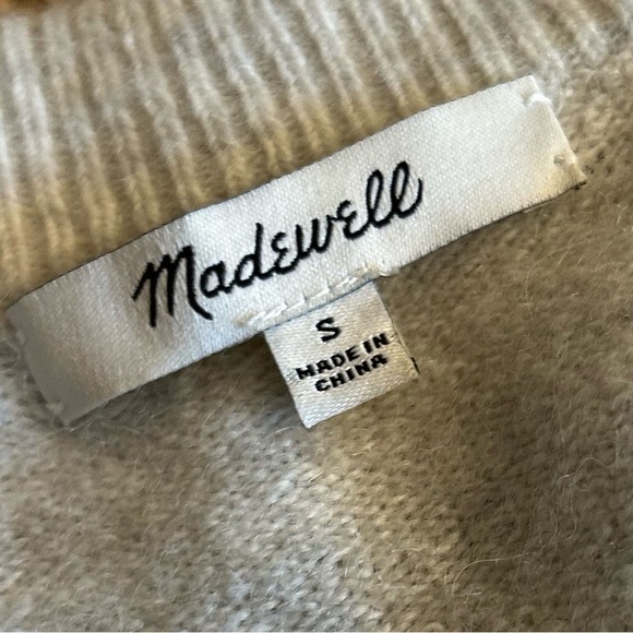 Madewell Bartlett Women's V-Neck Sweater - Light Gray size small - Picture 9 of 11